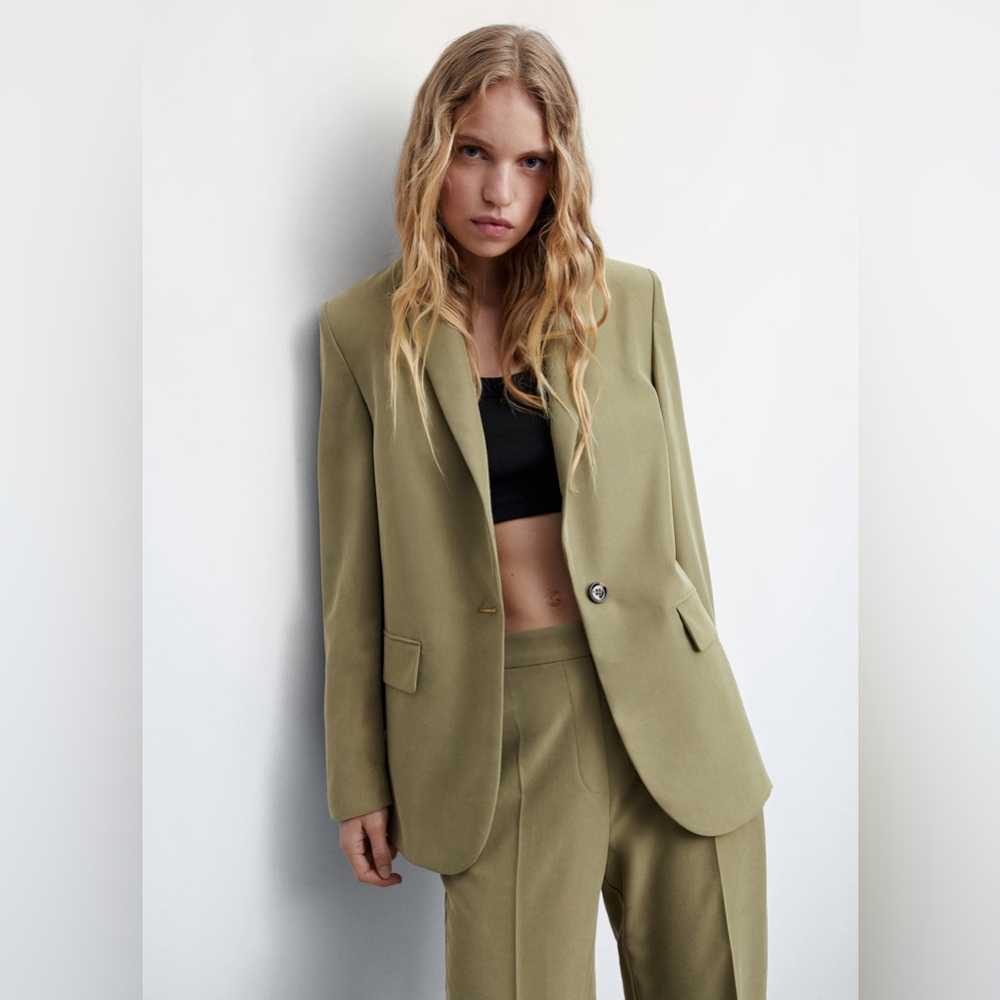 MANGO Olive Blazer